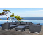 Salon de jardin en aluminium et tissu d'oléfine ibiza