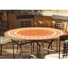 Table ronde mosaïque et fauteuils lorny bergamo