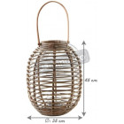 Lanterne en rotin et verre taille 3