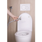 Kit hygiène wc avec douchette et alimentation encastré, support intégré au robinet