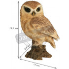 Chouette sur sa branche en résine