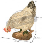 Poule blanche en résine picorant