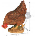 Poule en résine picorant 26 cm