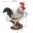 Coq blanc en résine 30 cm