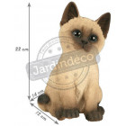 Chaton assis en résine 22 cm