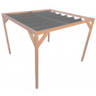 Pergola autoportante bois douglas toile anthracite 3 x 2 m