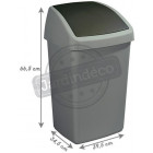 Poubelle grise avec couvercle basculant delta 50 litres
