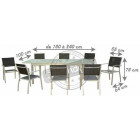 Salon de jardin 8 personnes en aluminium grecio