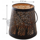 Photophore seau avec anse en métal