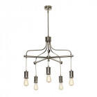 Chandelier douille, 5 éclairages, finition nickel poli