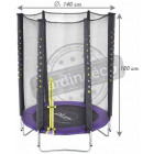 Trampoline avec filet de protection 140 cm - Couleur au choix