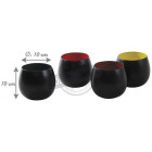 Photophores ronds en métal intérieur émaillé (lot de 4)