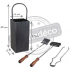 Serviteur de cheminée en fer forgé 3 accessoires