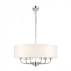 Suspension nixon, nickel brillant et cristal, 6 ampoules