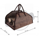 Sac à bûches en toile de jute renforcée marron