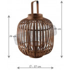 Lanterne ronde en bambou naturel