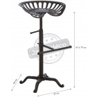 Tabouret haut en fonte