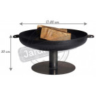 Brasero rond en acier sur pied design 80 cm