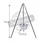 Chaudron en acier inoxydable sur trépied 10 litres