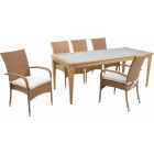 Table en polyrésine et verre