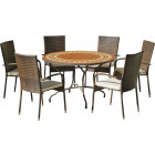 Table ronde mosaïque et fauteuils lorny bergamo