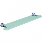 Tablette de salle de bain 575 mm serie miami fixations en laiton chromé à fixer ou à coller 