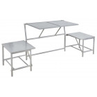 Banc de jardin convertible table + tabourets en métal