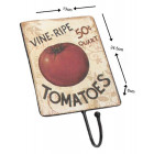 Patère en métal et fer tomate 24.5x6x13cm