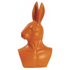 Statuette buste de lapin orange