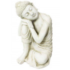 Statue hindou main sur genou en pierre reconstituée