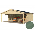 Dépendance de jardin en bois landes bardeau droit vert