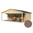 Dépendance de jardin en bois landes bardeau droit brun