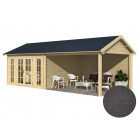 Dépendance de jardin en bois breteuil bardeau arrondi noir