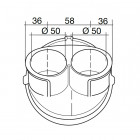 Manchon acoustique 2 sorties à 45° ø50