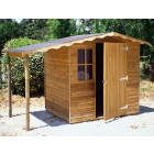 Abri de jardin en pin 3m² supra avec bûcher
