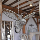 Cloche de jardin abeille blanc patiné