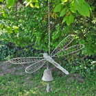 Cloche de jardin libellule blanc patiné