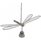 Cloche de jardin libellule blanc patiné