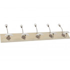 Patère beige en bois et céramique
