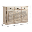 Buffet 3 portes 3 tiroirs en bois brut