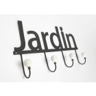Patère métal et céramique jardin