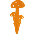 Champignon déco en métal orange