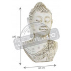 Buste géant de bouddha en pierre reconstituée