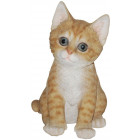 Chaton roux assis en résine 20 cm