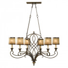 Suspension justine max 214 cm, bronze et verre, 6 ampoules