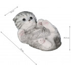 Chaton gris jouant en résine 18 cm