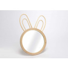 Miroir en rotin lapin