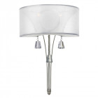 Applique mime, nickel brossé et cristal, 2 ampoules