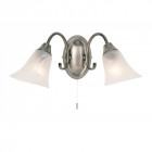 Applique hardwick, argent antique et verre, 2 ampoules