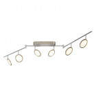 Barre pluto, nickel et plastique, 6 ampoules